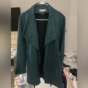 Solitaire Green Trench Coat for Timeless Elegance